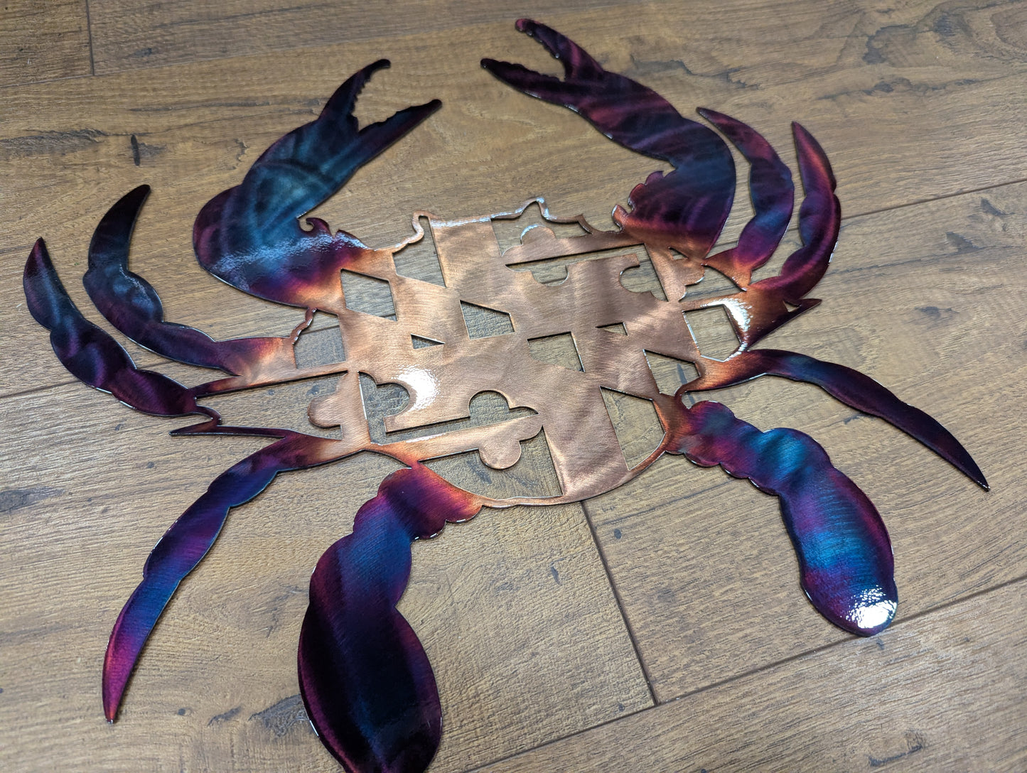 Maryland Flag Crab with Colorful Patinas Metal Art